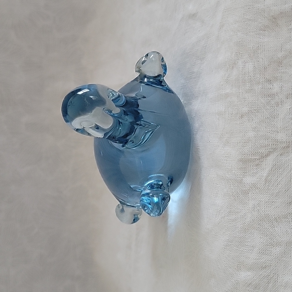 Blue Art Glass Turtle